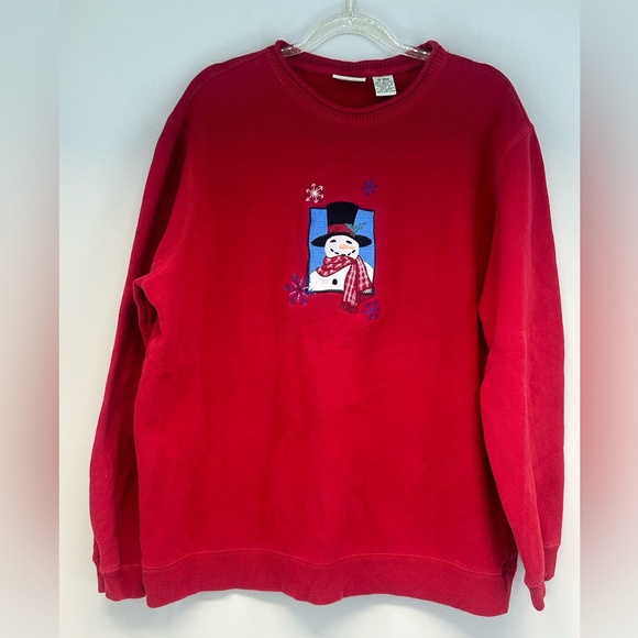 Classic Elements Woman snowman sweatshirt size XL 16-18W ugly Christmas sweater - Picture 1 of 7